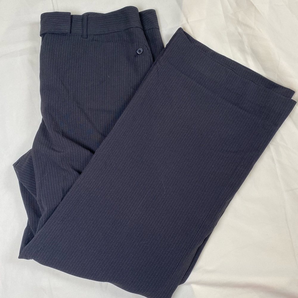 Ann Taylor Black Pin Striped Dress Pants